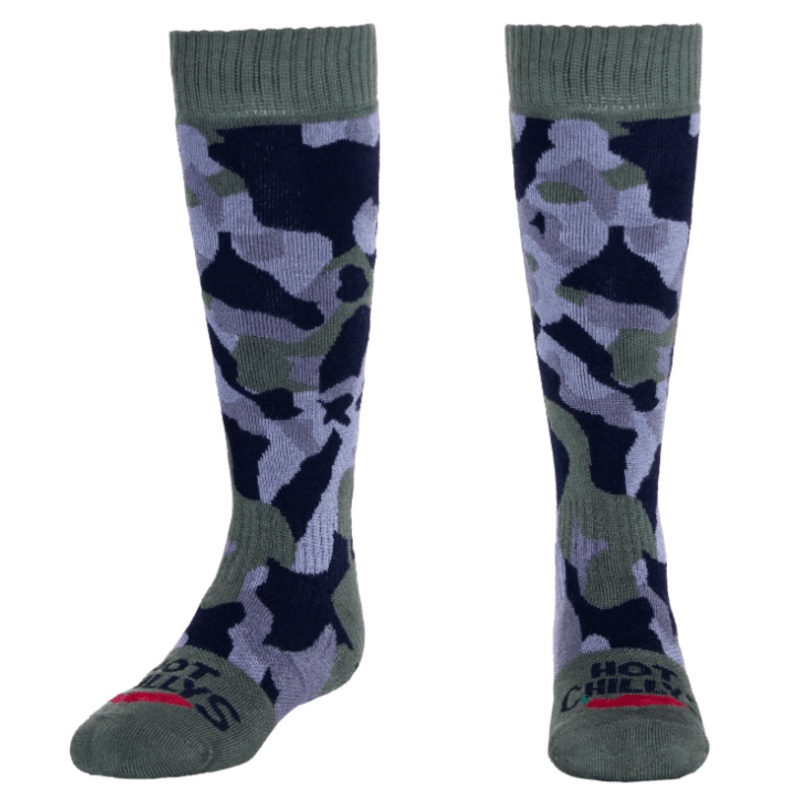Hot Chillys Youth Texture Camo Mid Volume Sock – Bronze Green 146 Bronze/Green S