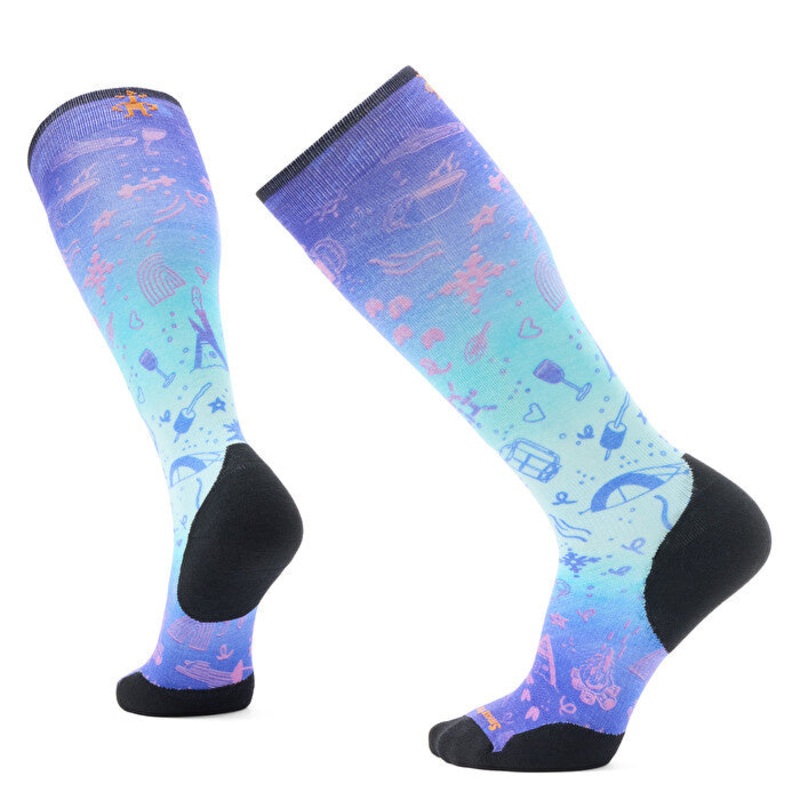 Smartwool Targeted Cushion Nature Doodles Print Socks – Unisex Capri M