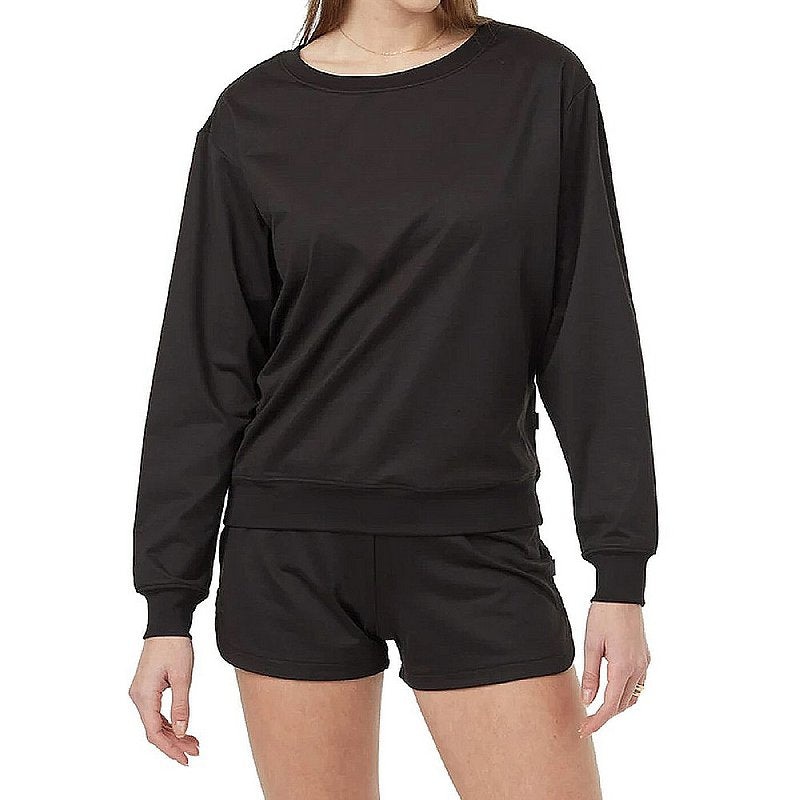 Women’s Active Soft Knit Open Back Crew Sweater METEORITE BLACK S