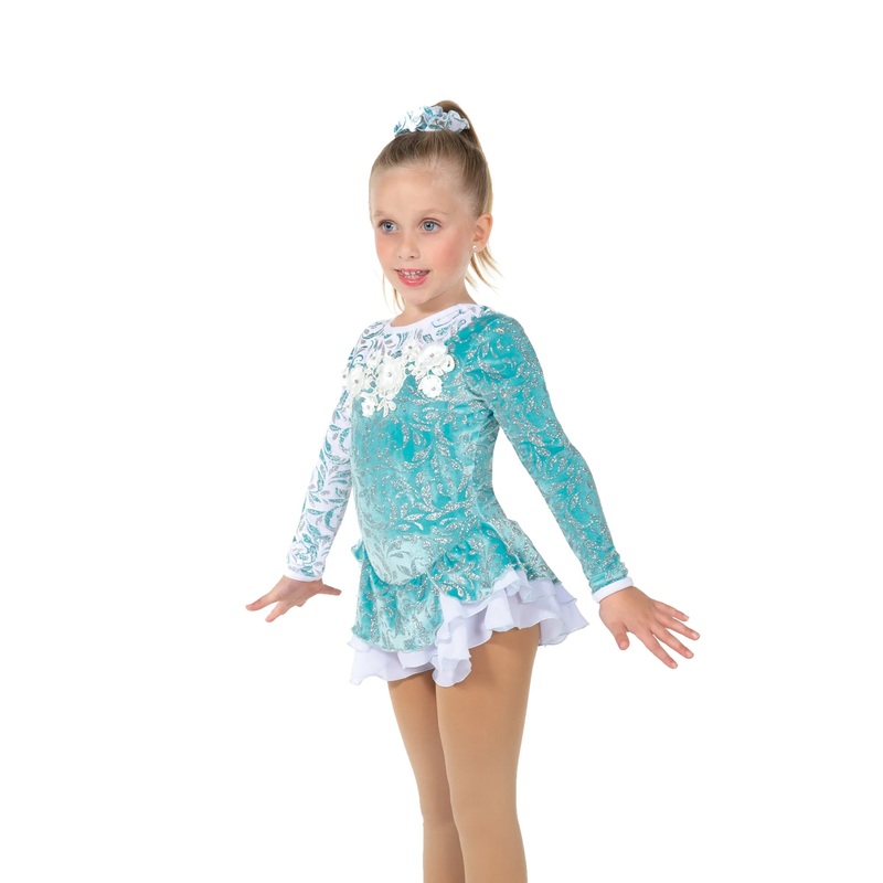 Jerrys Skating World Frozen Whispers Dress TIFFANY BLUE/WHITE 6-8