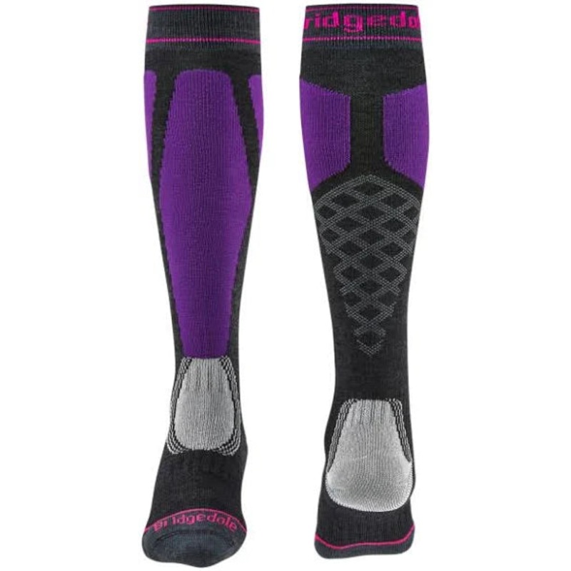 Bridgedale Easy On Merino Performance – Women’s Ski Sock Wmn S (4-6) Graphite/Purple