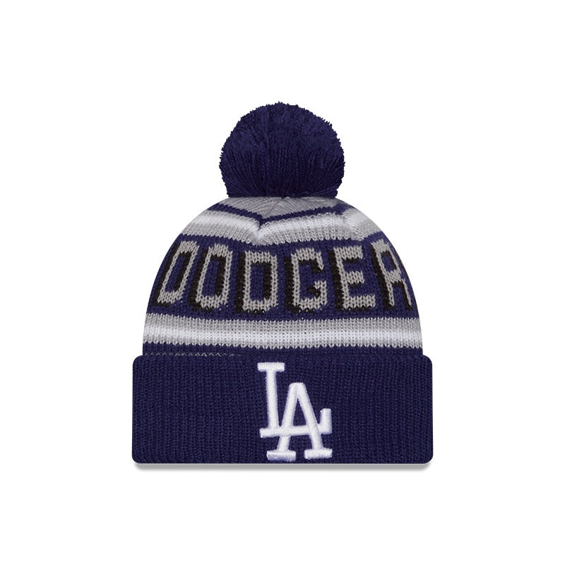 New Era Youth Los Angeles Dodgers Cuffed Knit Hat with Pom OS