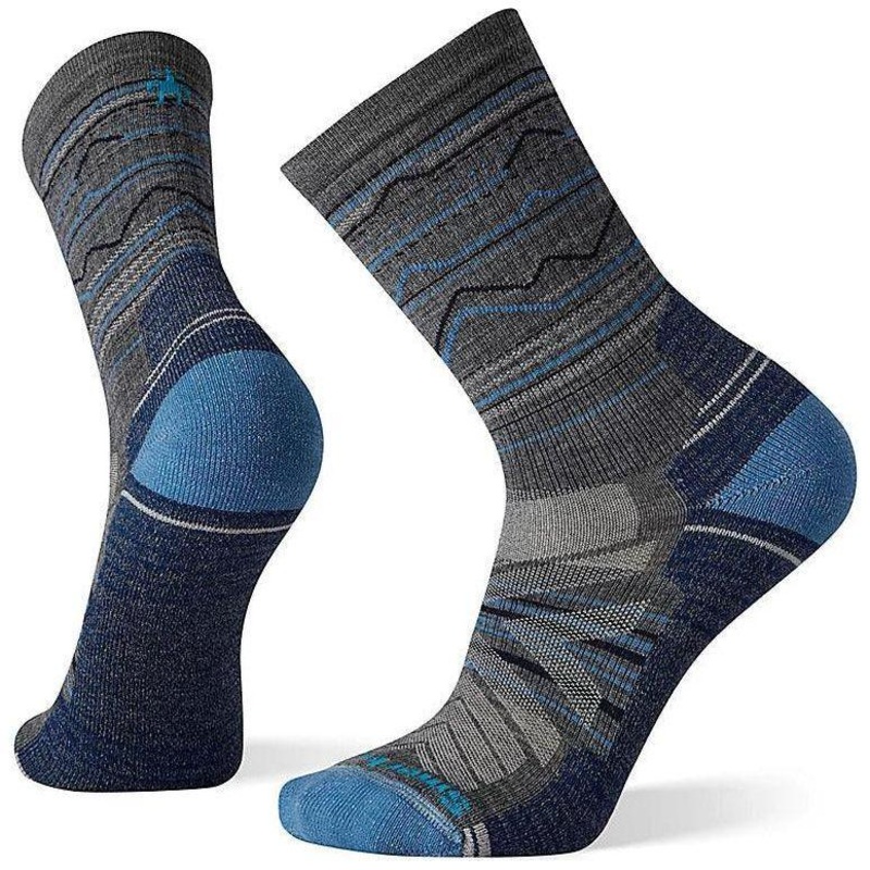 Smartwool Hike Light Cushion Crew Socks Medium Mountain Range Pattern/Medium Gray