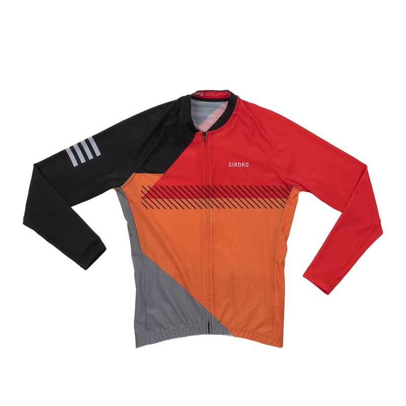 Siroko Long-Sleeve Cycling Jersey – Men’s XL Red/Orange