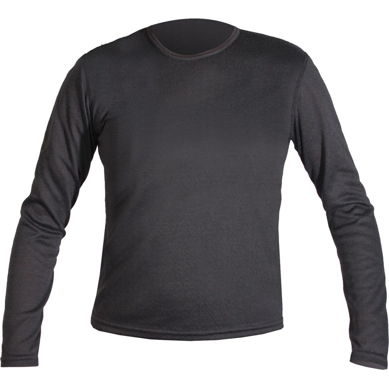 Hot Chillys Juniors’ Pepper Bi-Ply 2-Layer Crewneck Top Baselayer BLACK XL