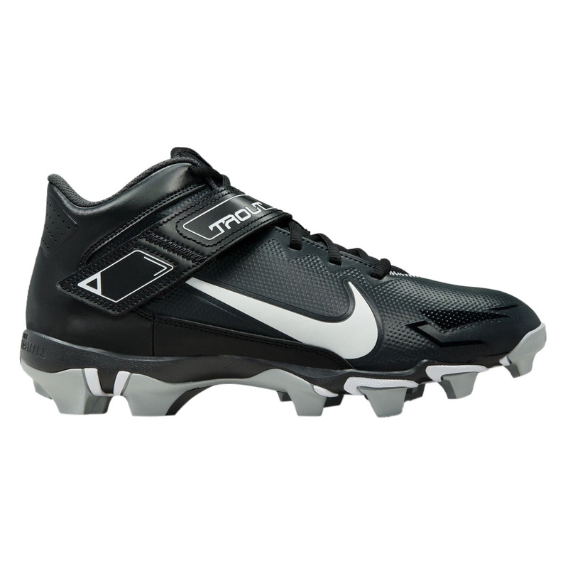 Men’s Force Trout 8 Keystone Baseball Shoes BLACK/WHITE/DARK SMOKE GREY 8