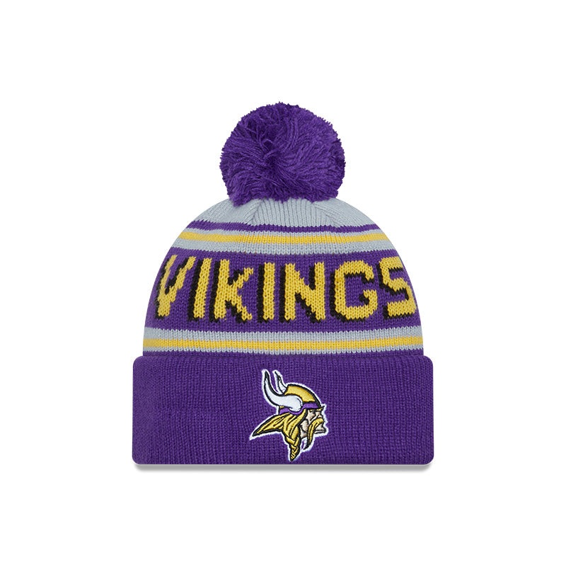 New Era Minnesota Vikings Cuffed Knit Hat with Pom OS