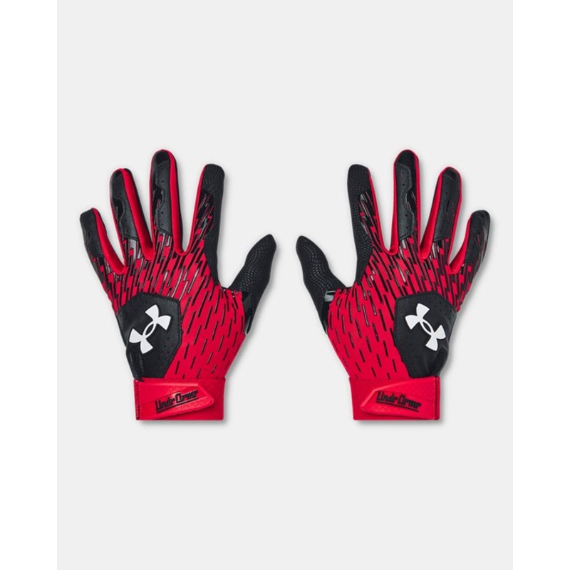 Junior UA Clean Up Batting Gloves BLACK/RED S