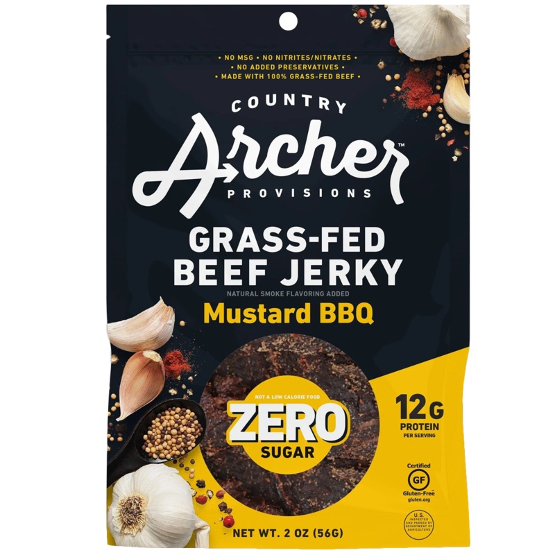 Zero Sugar Beef Jerky Zero Sugar Mustard BBQ Beef 2 oz