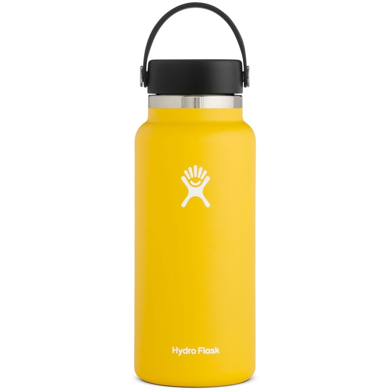 32oz Wide Mouth with Flex Cap Black Bottle 32OZ SUNFLOWER