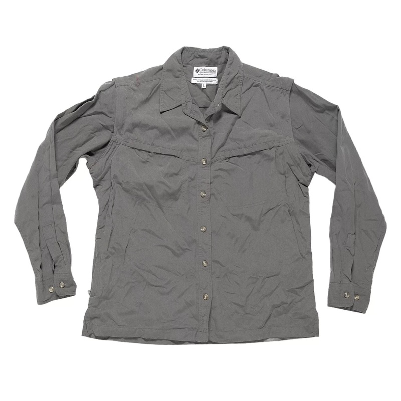 Columbia Long-Sleeve Button-Down Nylon Shirt – Women’s L Green
