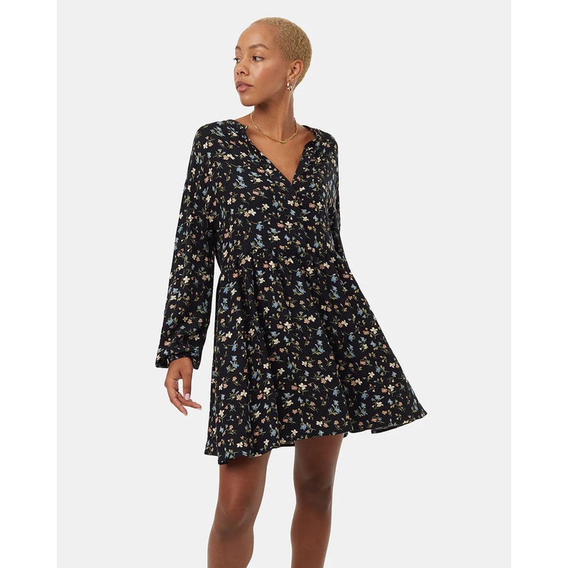 Women’s Willows Dress METEORITE BLACK BLOSSOM S