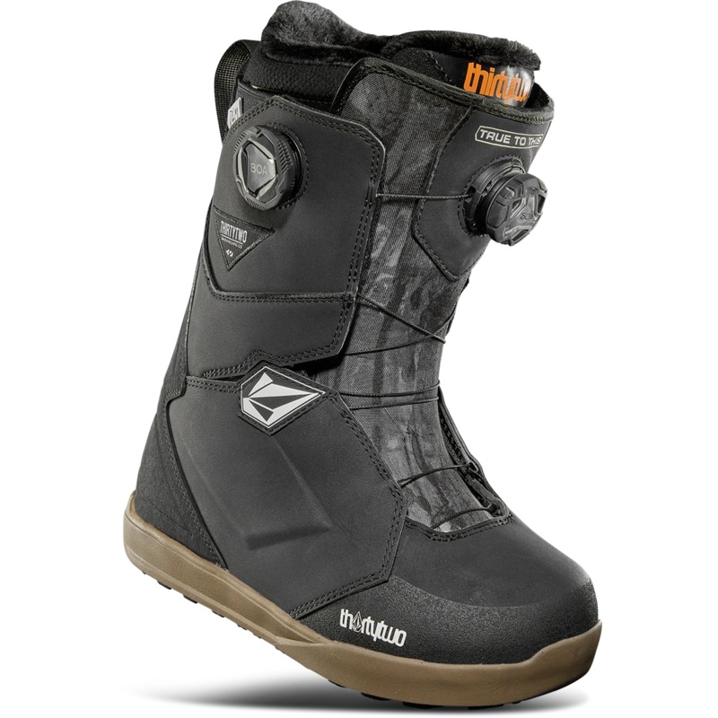 ThirtyTwo Women’s Lashed Double BOA X Volcom Snowboard Boot 2025 BLKGRYGM 6