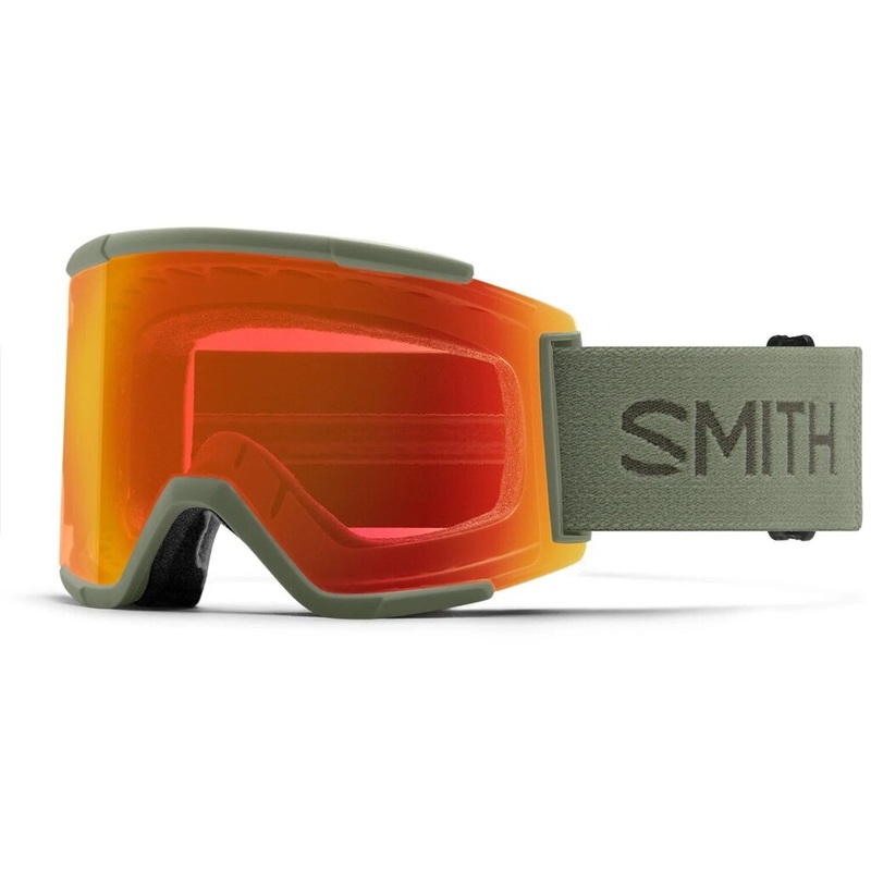 Smith Squad XL M/L Fatigue Green/Chromapop Everyday Red Mirror/Chomapop Storm Yellow Flash New