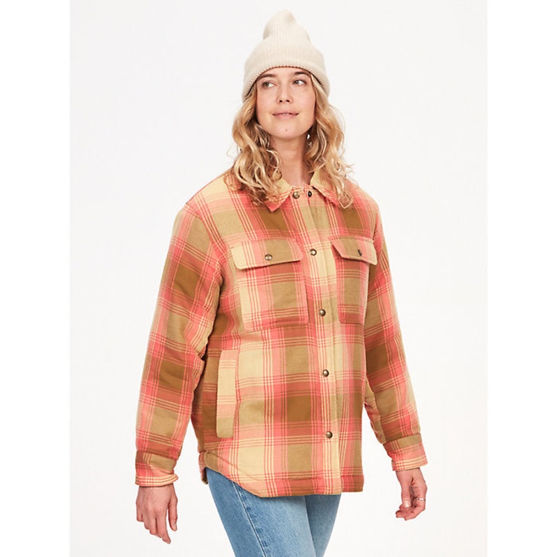 Marmot Ridgefield Sherpa Flannel Jacket Wmn’s Grapefruit Sm