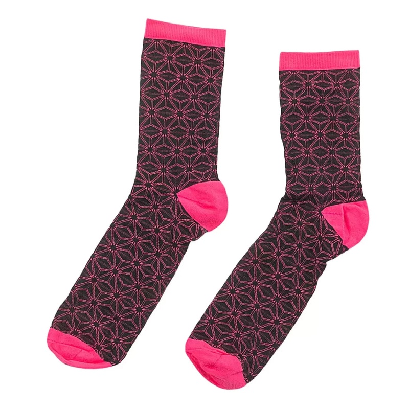 Supacaz SupaSox Asanoha Socks One Size Black/Pink