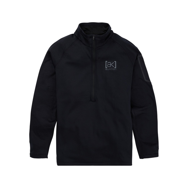 [ak] Helium Power Grid 1/2 Zip Polar Fleece SM TRUE BLACK (001)