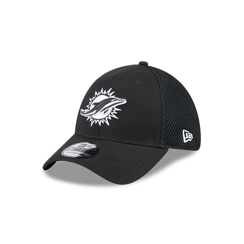 New Era Miami Dolphins Black Main Neo 39THIRTY Flex Hat S/M