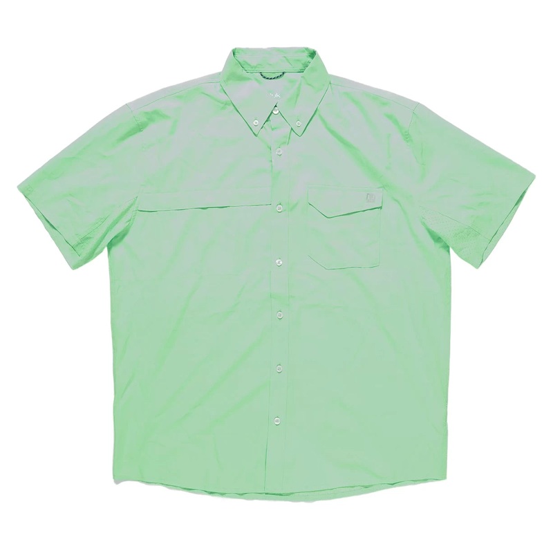 Huk Tide Point Short Sleeve Shirt – Men’s L Summer Green