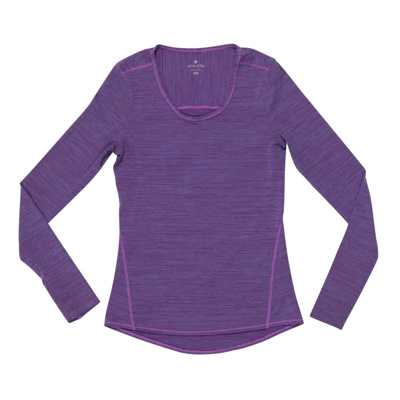 Athleta Shadow Stripe Chi Top – Women’s XXS Purple