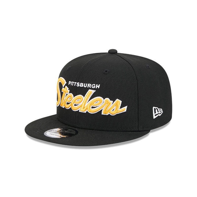 New Era Pittsburgh Steelers Main Script 9FIFTY Snapback Hat OS
