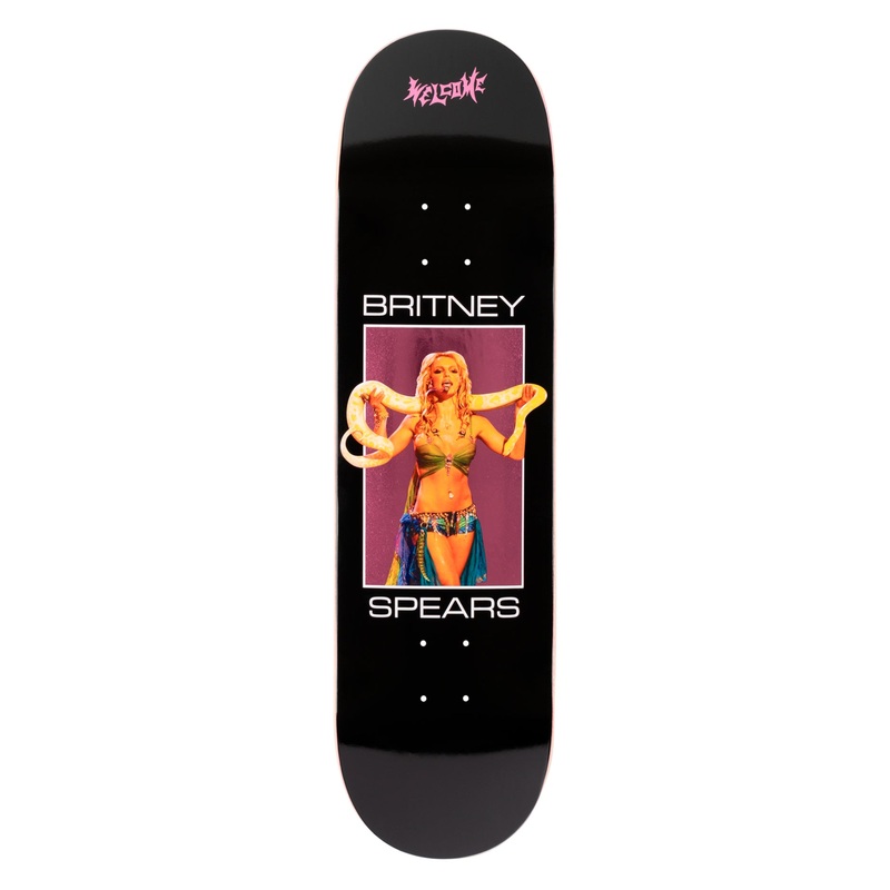 Welcome X Britney Spears Snake 8.5″ Skateboard Deck 8.5 BLACK/PINK FOIL