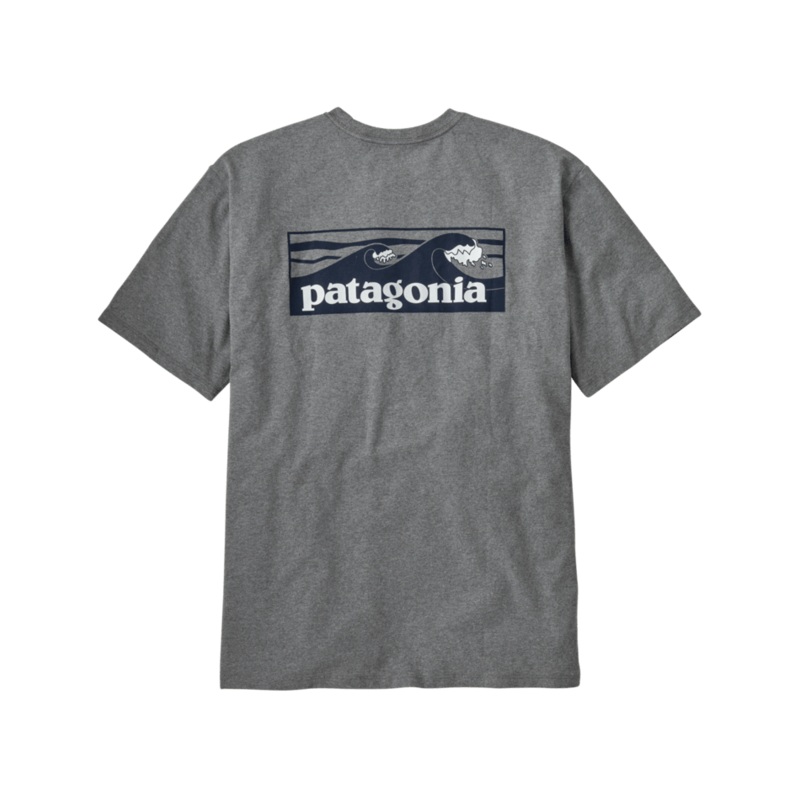 Patagonia Boardshort Logo Pocket Responsibili-Tee Small Gravel Heather