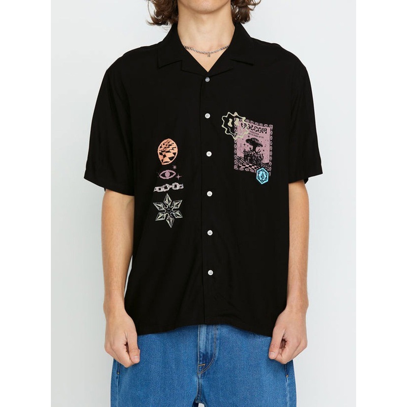 FA F Rygalski Short Sleeve Buttondown Shirt SM BLACK (BLK)