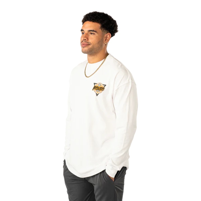 Bauer Long Sleeve Retro Senior Tee WHITE S