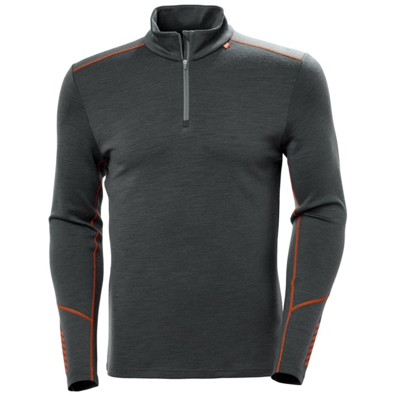 Helly Hansen Men’s Lifa Merina Midweight 1/2 Zip Base Layer Black S