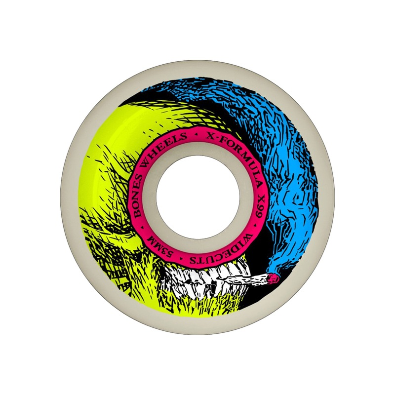 X-Formula V6 Widecut Smokin Skull Skateboard Wheels 53MM/99A NATURAL