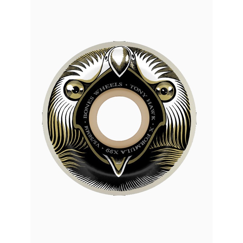 X-Formula V5 Sidecut Hawk Beak & Destroy Skateboard Wheels 58MM/99A NATURAL