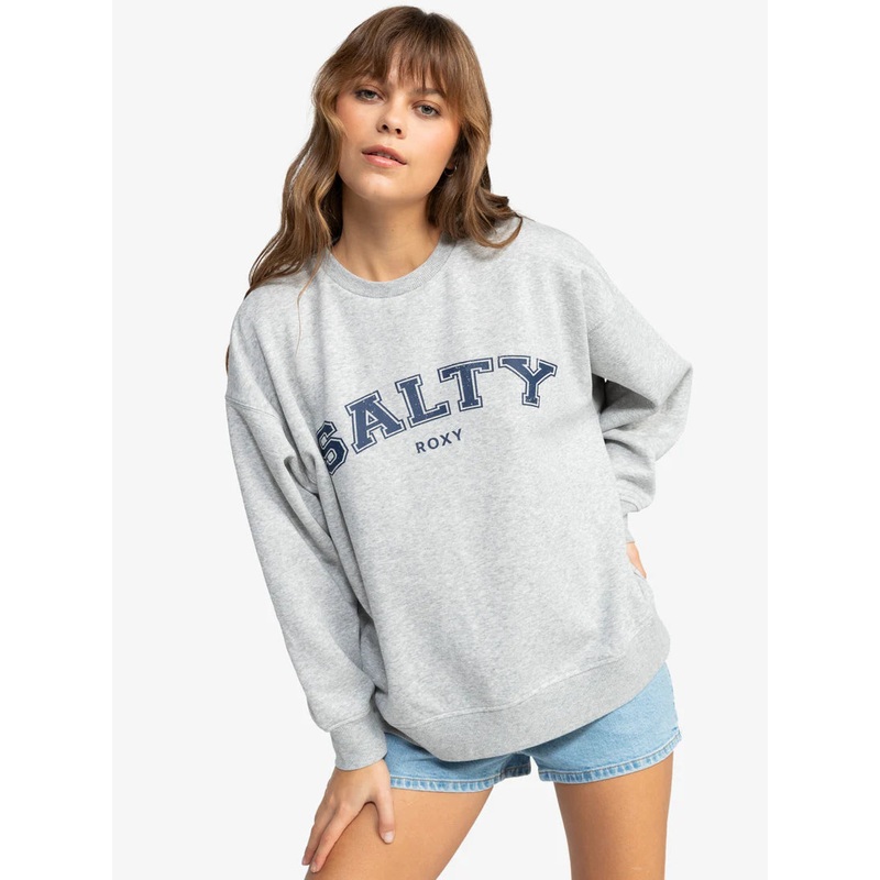 Women’s Salty Morning Hike Crew Neck Sweatshirt HERITAGE HEATHER S