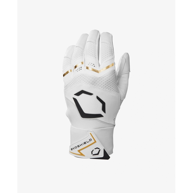 Adult Carbyne Batting Gloves with Strap TEAM WHITE M