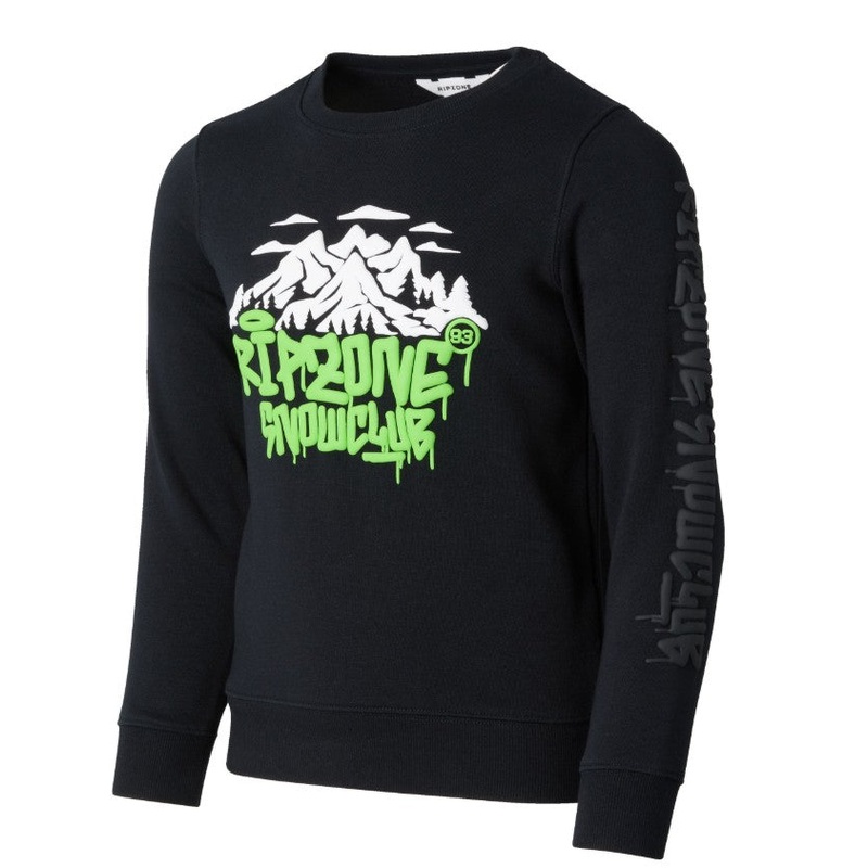 Ripzone Kids’ Cariboo Fleece Crewneck Sweater BLACK BEAUTY XS