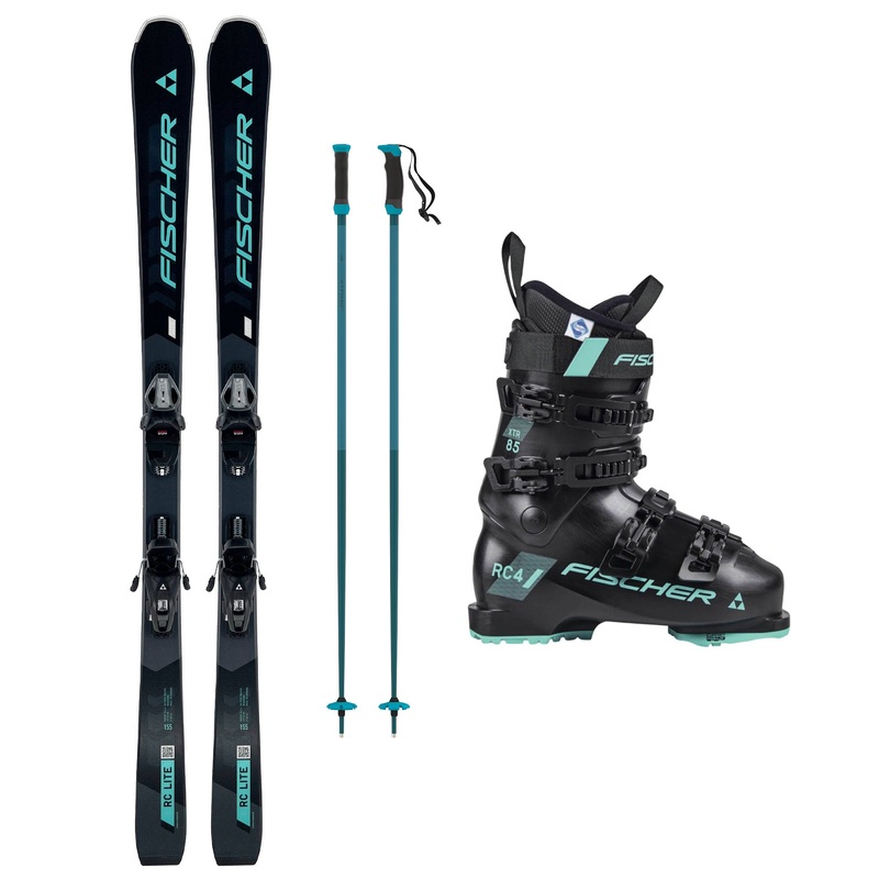 2025 Fischer RC Inspire Lite w/ XTR RC4 85 HV Boots and Atomic Poles Package 145cm 22.5 115cm