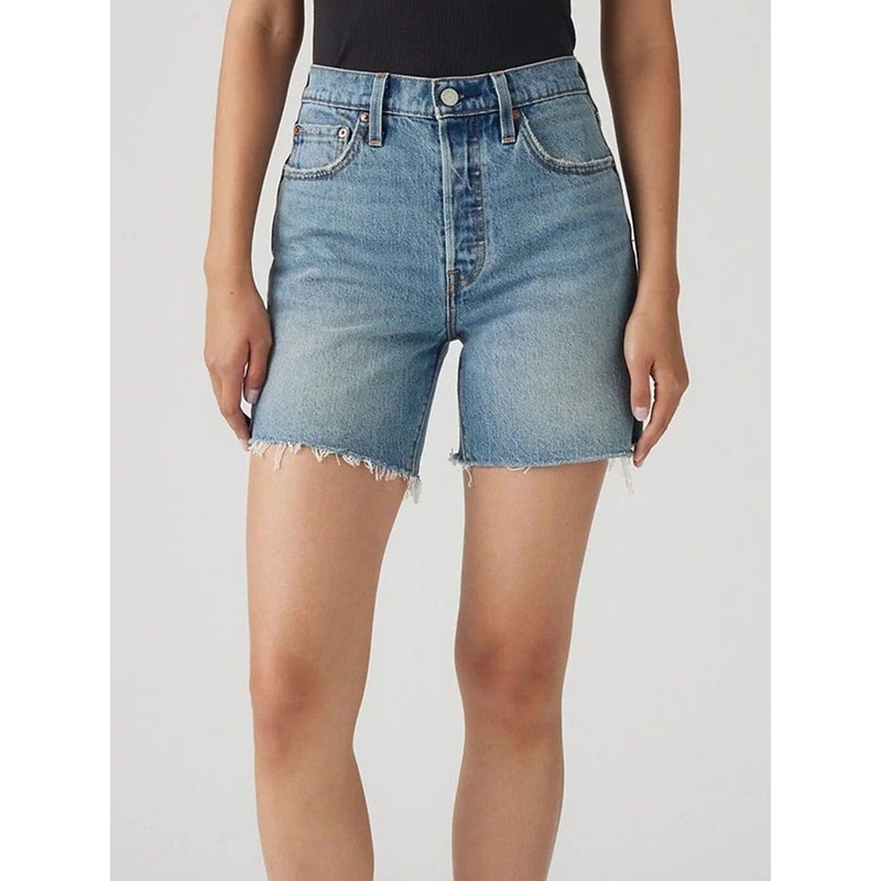 501 Mid Thigh Ticked And United Shorts 26 TICKED AND UNTIED (0074)