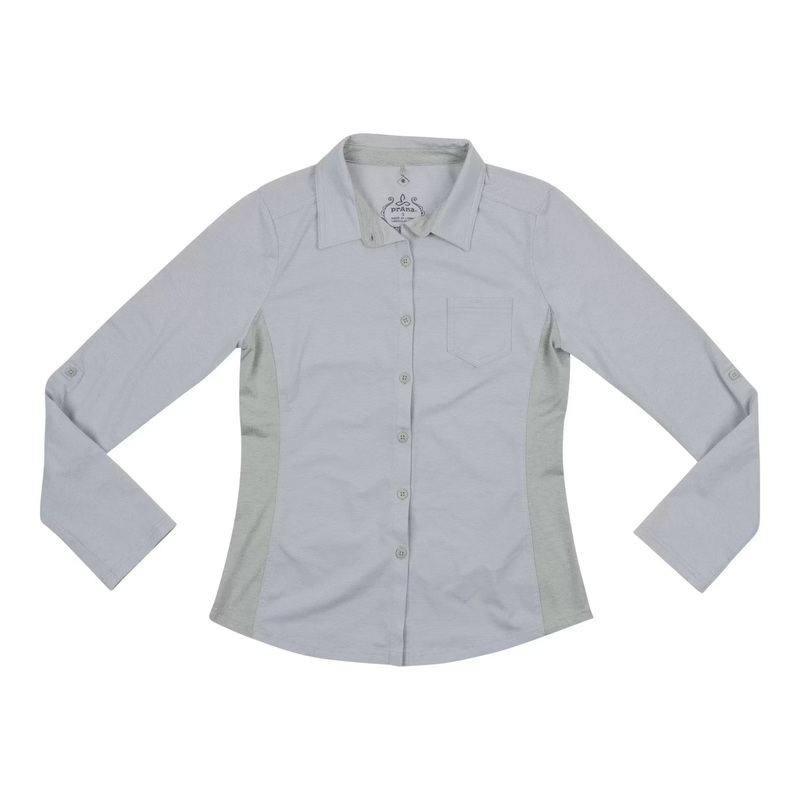 PrAna Button Down Long Sleeve Shirt – Women’s S Gray