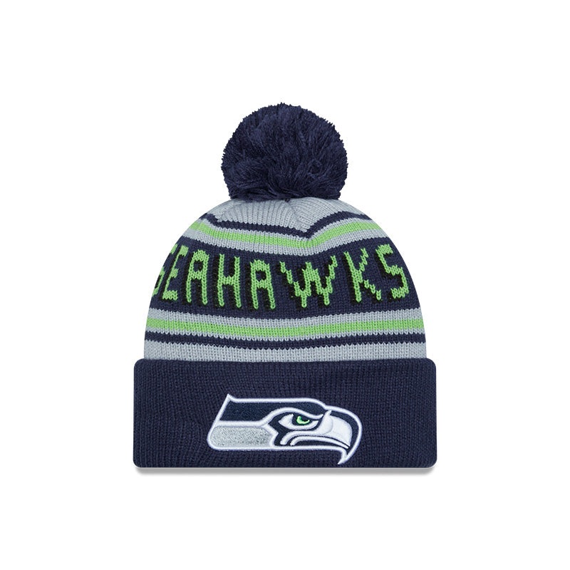 New Era Seattle Seahawks Cuffed Knit Hat with Pom OS