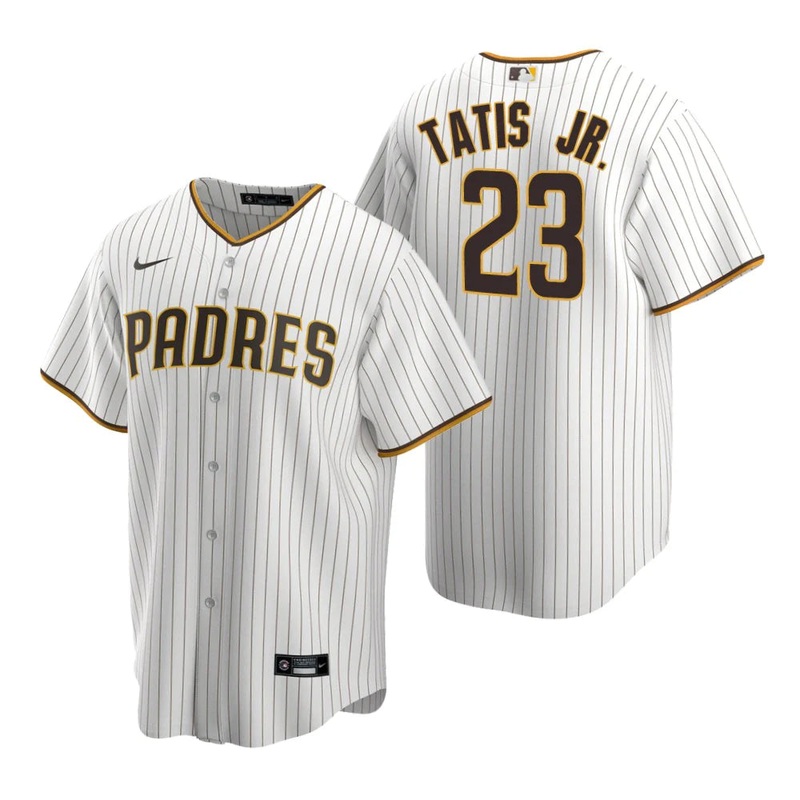 Men’s San Diego Padres Fernando Tatis Jr. Home Replica Jersey WHITE/BROWN L