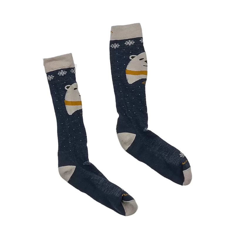 Darn Tough Polar Bear Over-the-Calf Ski Socks – Kids’ L Blue
