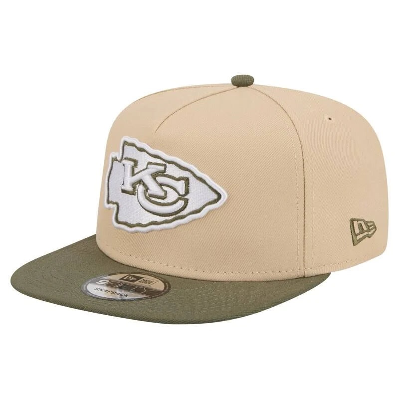 New Era Kansas City Chiefs Khaki/Olive Color Pack A-Frame 9FIFTY Snapback Hat KHAKI/OLIVE OS