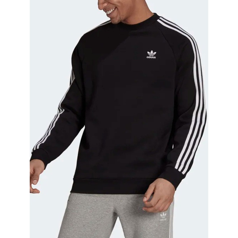 3 Stripes Sweatshirt Crewneck Sweatshirt SM BLACK