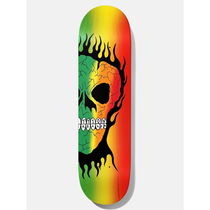 B2 Rasta Skull Tyson Peterson 8.25” Skateboard Deck 8.25 MULTI