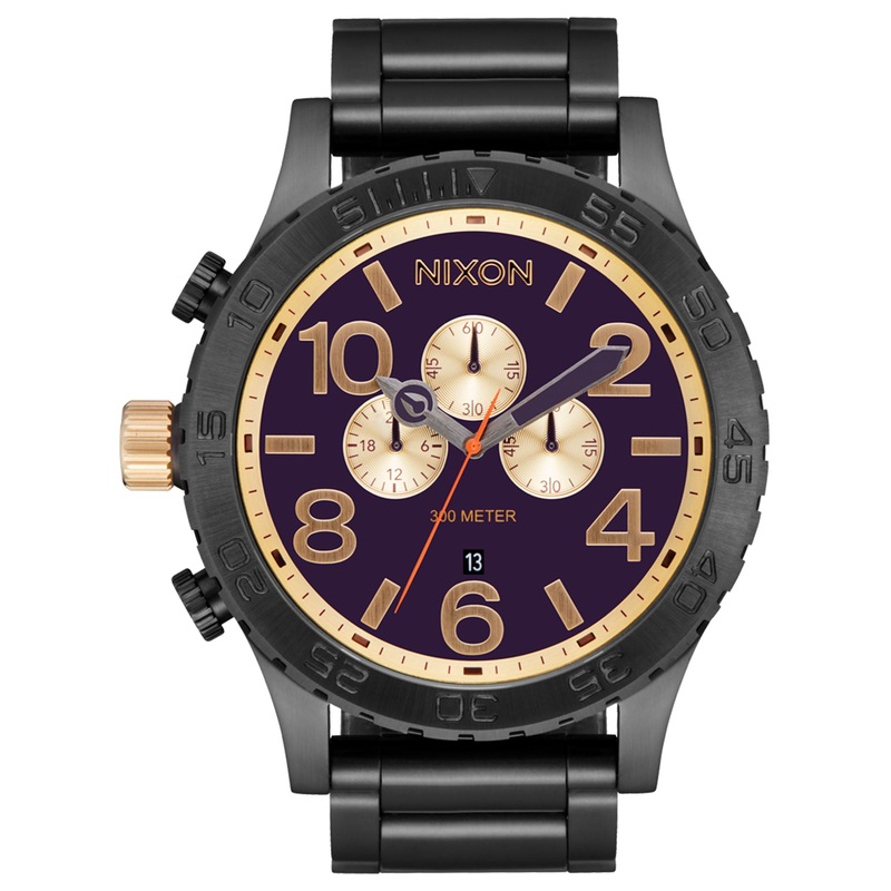 51-30 Chrono Gunmetal/Blackberry/Gold Watch O/S GNMTL/BLKBERRY/GLD (5270)