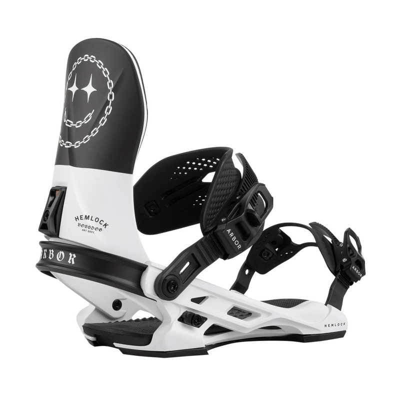 Arbor Hemlock Boss Dog Snowboard Binding 2025 WHT BLK S