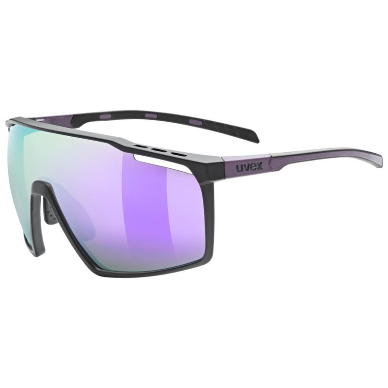 *Open Box* UVEX MTN PERFORM Sunglasses – Scratched Lens Black Purple Matte / Mirror Purple