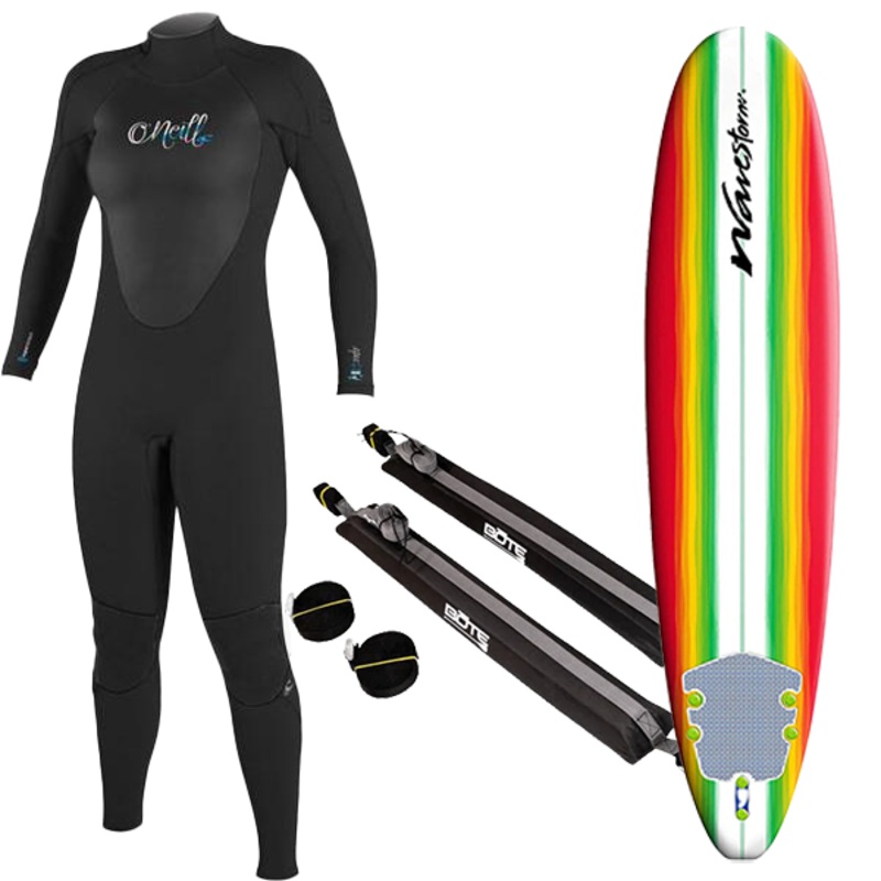 Women’s Wetsuit, Surfboard, and Rack Package Day  1 Day