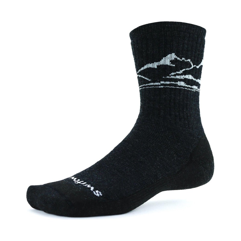 Swiftwick Pursuit Hike Six Mid Socks Small Medium Charcoal Mountain