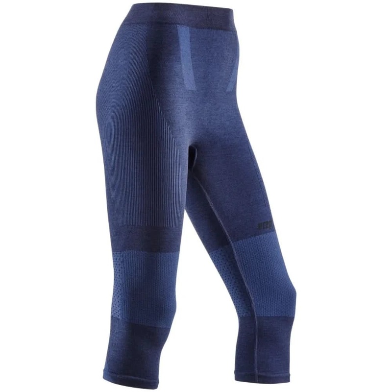 CEP Women’s Ski Touring 3/4 Base Tights Blue/Dark Blue X-Small
